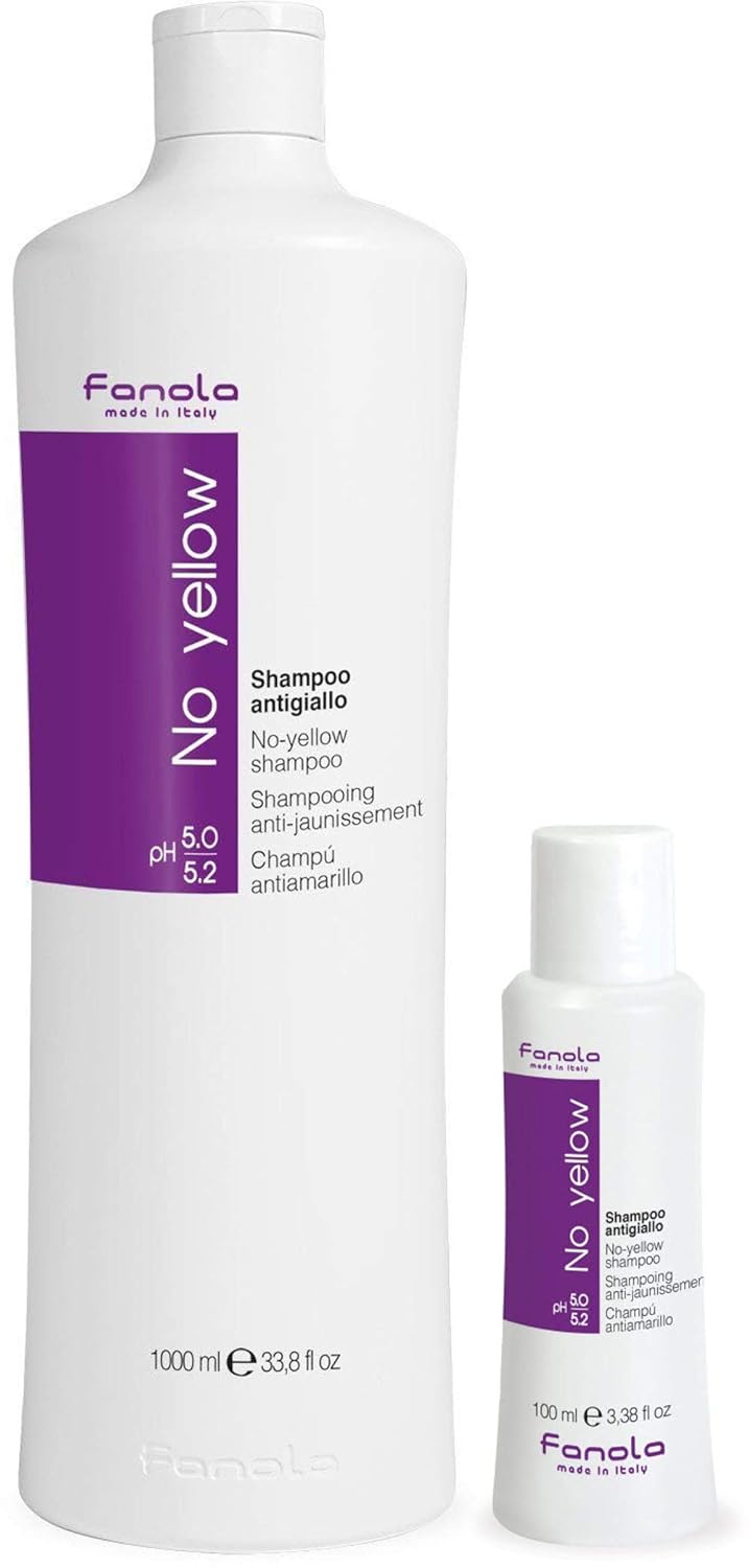 Fanola Wonder No Yellow Purple Shampoo - Violet Pigment for Blondes & Grey Hair | 2-Pack