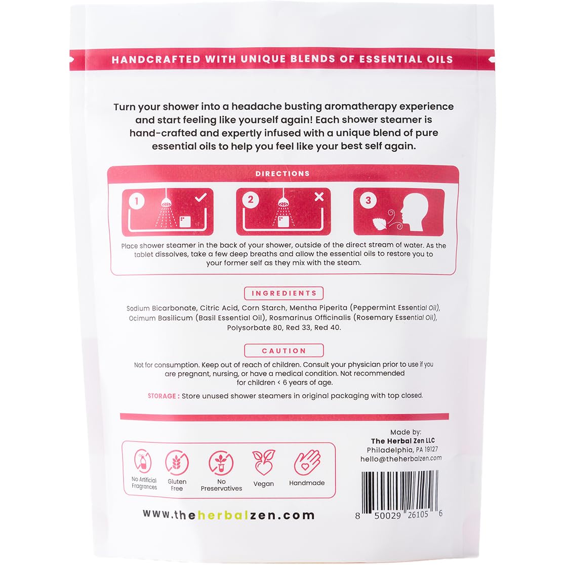 Head Hug Shower Steamers Aromatherapy for Relief - USA Made Mothers Day Gift for Mom - Peppermint & Rosemary Shower Bomb Tablets – Soothing Natural Essential Oils (10 Pack)