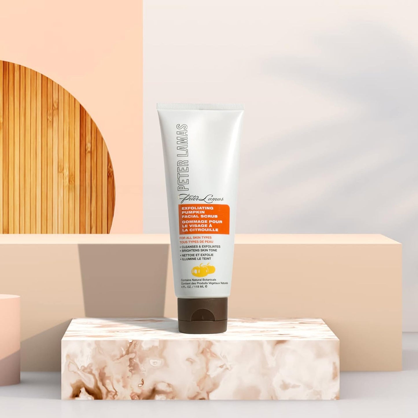 Peter Lamas Exfoliating Facial Scrub - Sensitive Skin Cleanser with Pumpkin Enzymes & Apricot Grains | Vegan & Sulfate-Free