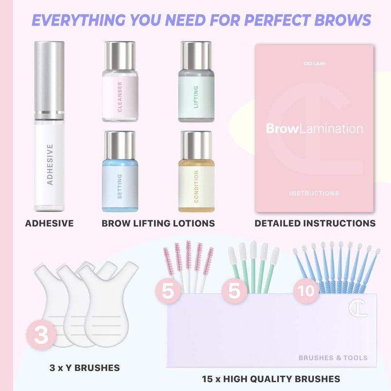 Brow Lamination Kit - Professional DIY Eyebrow Lift with Keratin Conditioning for Fuller, Thicker Brows | Easy to Use & Long Lasting Results