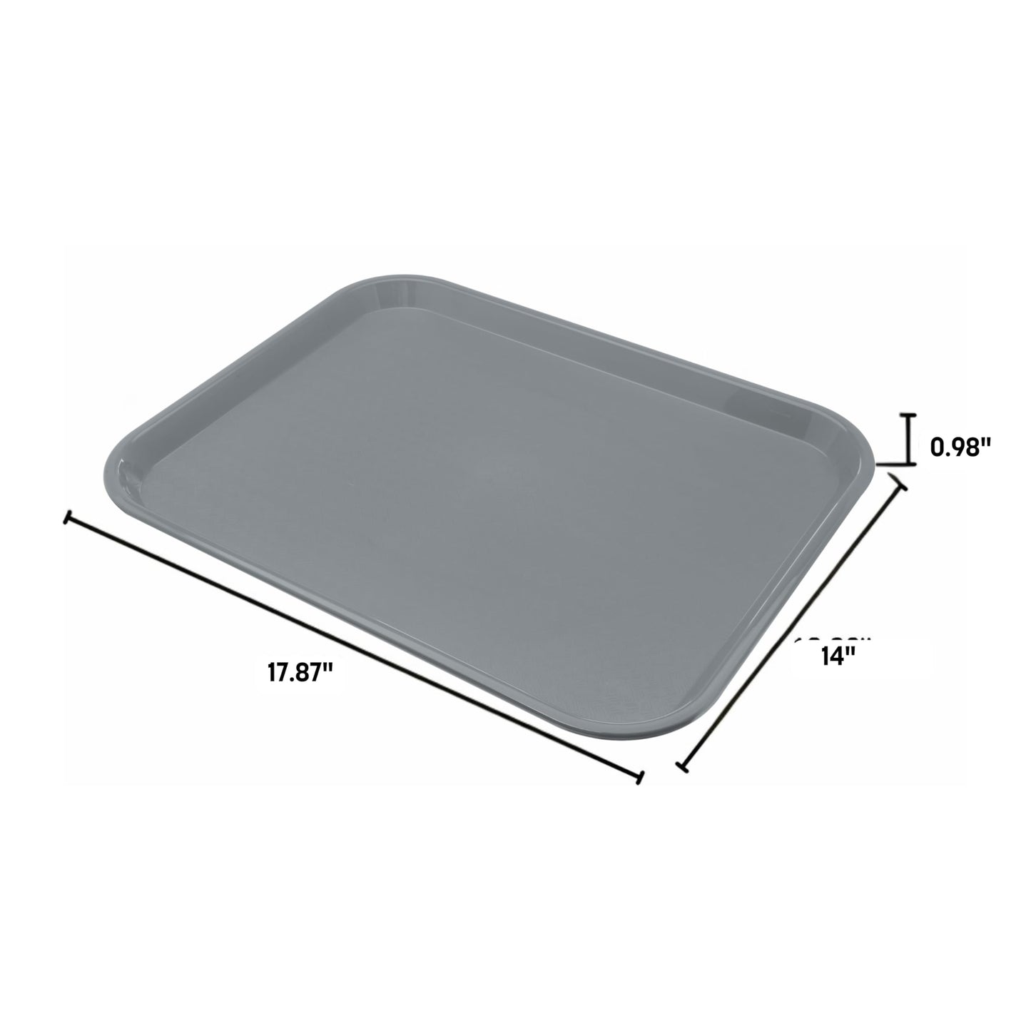 Carlisle FoodService Products Fast Food Cafeteria Tray 14" x 18", Durable Polypropylene with Slip-Resistant Surface, Stackable for Cafes and Schools, BPA-Free, Burgundy