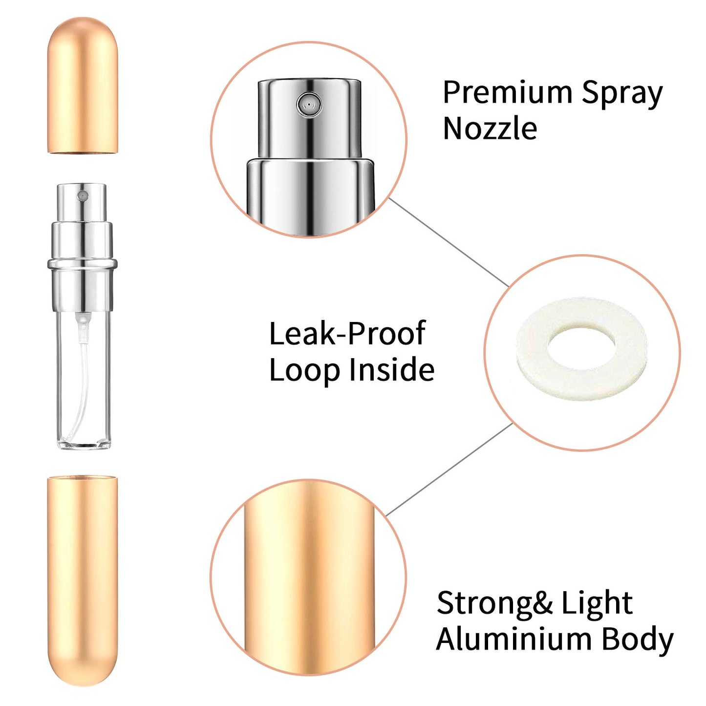 Boao 40 Pcs 5 ml Perfume Travel Refillable Atomizer Mini Cologne Perfume Atomizer Refillables Bulk Portable Mini Spray Bottle Compatible with Dispenser Pump Transfer Tool for Outgoing