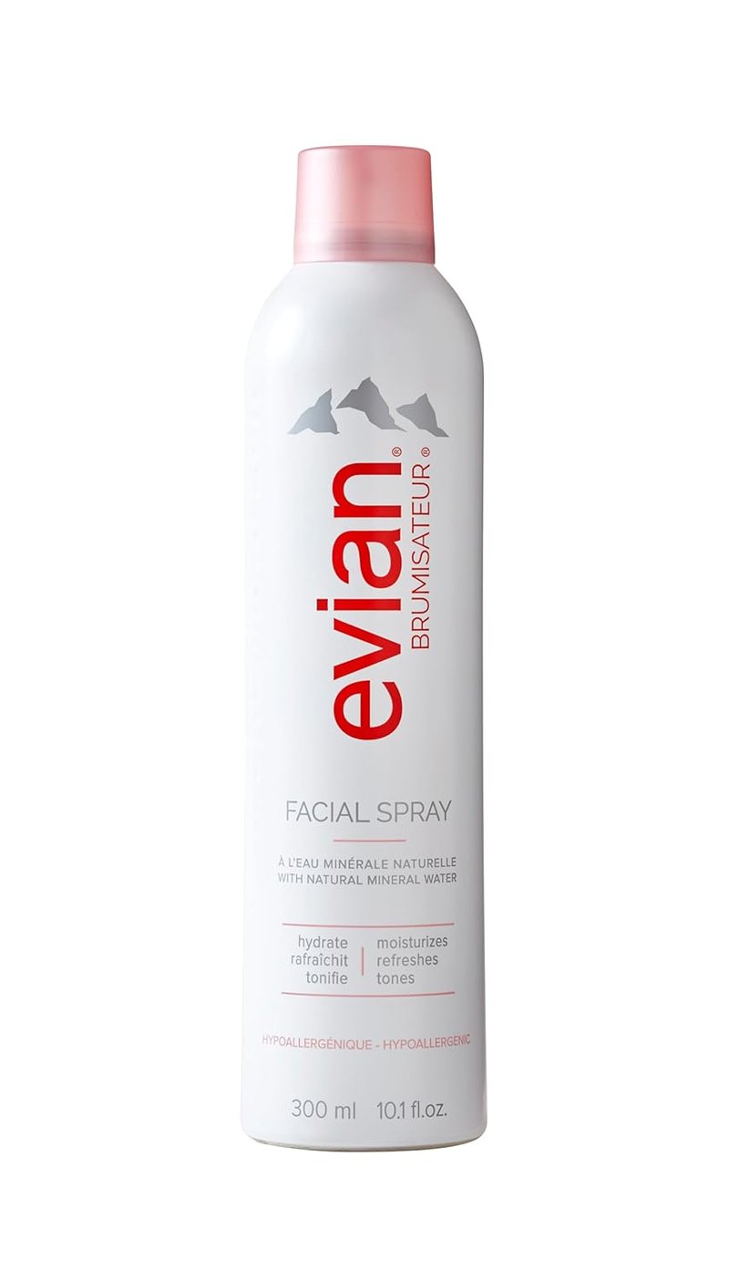 Evian Facial Spray - Hydrating Mineral Water Mist for Refreshing Makeup & Toning Skin | 1.7 oz TSA-Approved Travel Size