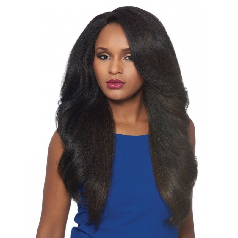 Outre L-Part Lace Front Wig NEESHA - Synthetic Hair, Color 1B Off Black | Natural Look & Feel