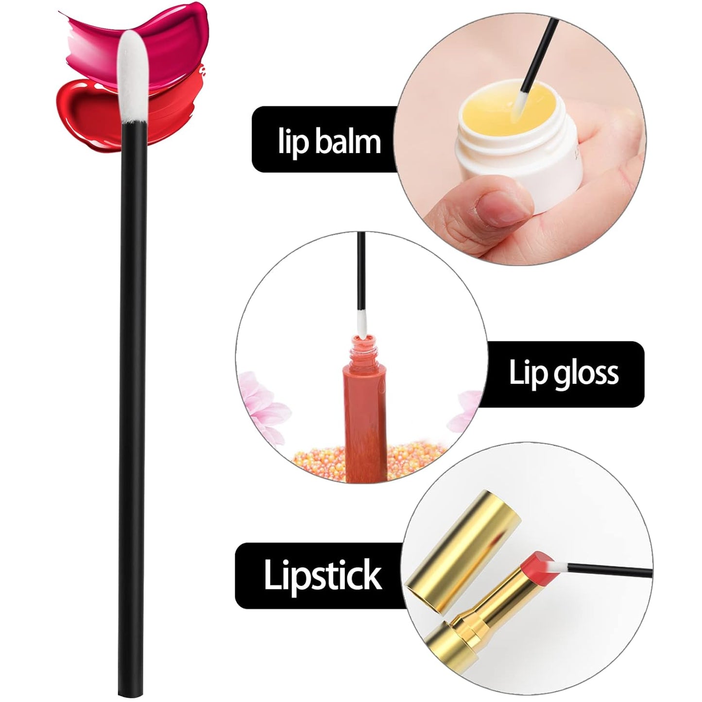 Lip Wands - 2000 Disposable Lip Applicators for Lipstick & Lip Gloss | Lint-Free Makeup Brushes