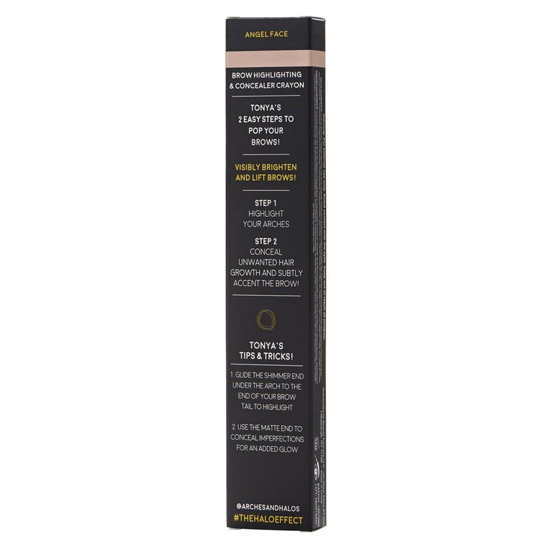 Arches & Halos Brow Highlighting and Concealer Crayon - Light - Shaping and Shimmer Eyebrow Stick and Highlighter Duo - Soft, Ultra Creamy Formula - Define, and Sculpt for Sharp Brows - 0.176 oz