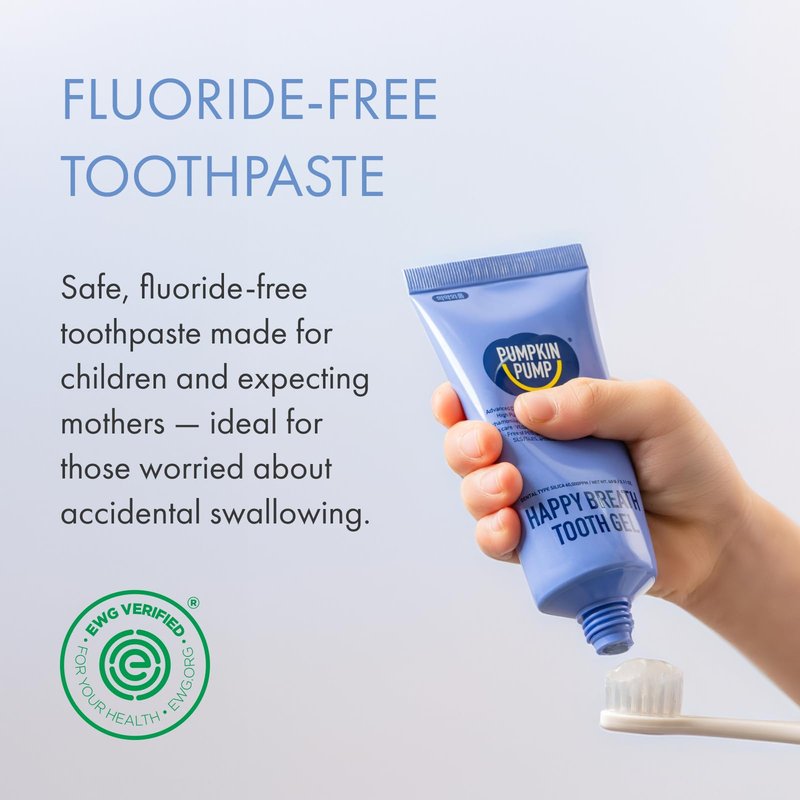 PUMPKINPUMP Happy Breath Tooth Gel, 2.11 oz x 4 ea, 6% Dental Type Silica, Tender Care for Tiny Teeth, Fluoride-Free