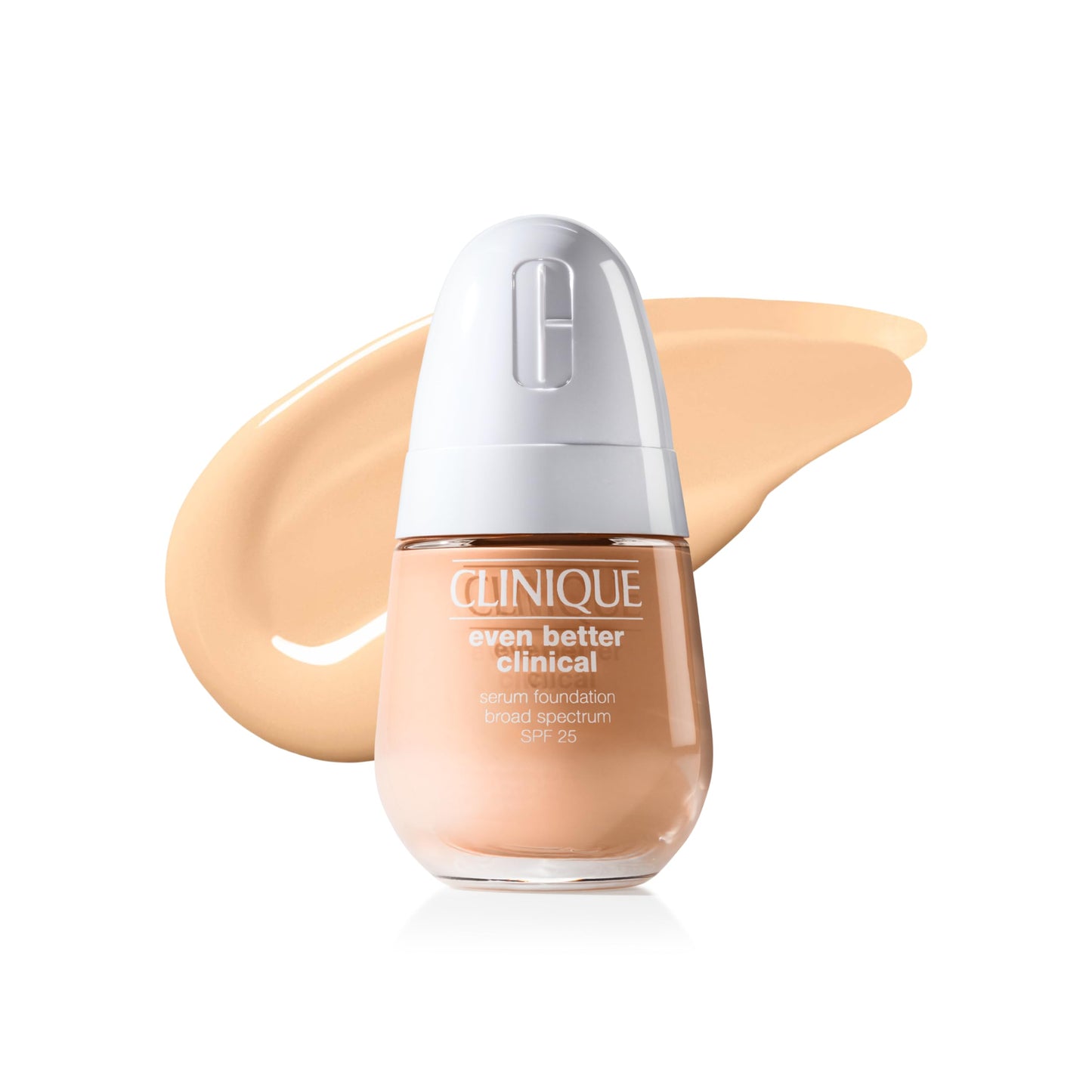 Clinique Even Better Clinical Serum Liquid Foundation SPF 25 With Vitamin C, Salicylic Acid + Hyaluronic Acid For Combination to Oily Skin Types | Full Coverage + Matte Finish, Cream Whip, 1 Fl Oz