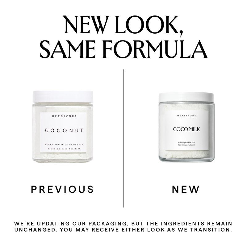 HERBIVORE Coconut Milk Bath Soak | Deeply Hydrating + Skin Softening, Soothing Light Coconut Scent, Vegan, Plant-Based, 237 mL / 8 oz (2-pack)