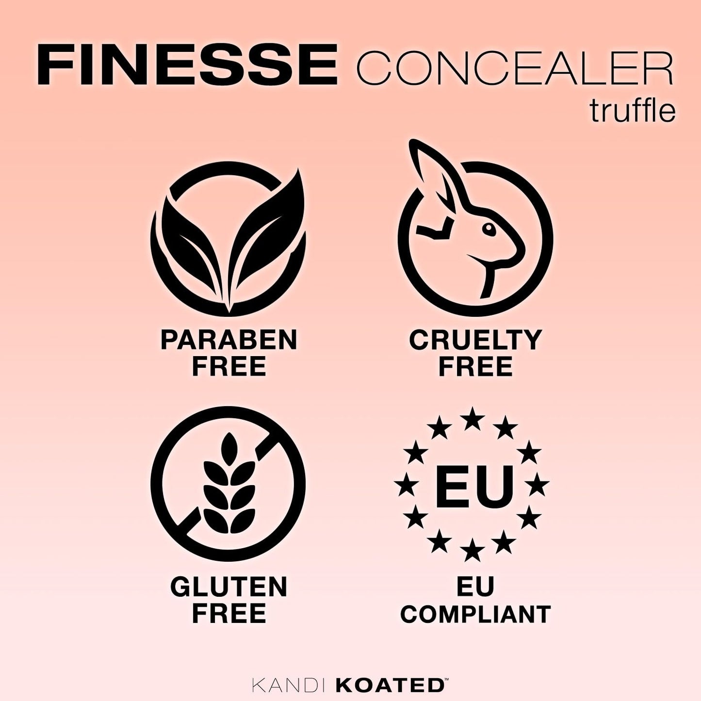 Kandi Koated Finesse Concealer [Truffle Cool Dark] Cream Concealer Stick by Kandi Burruss for Dark Circles | Paraben-Free, Cruelty-Free, Blendable Formula, Conceals Blemishes | Beauty & Makeup