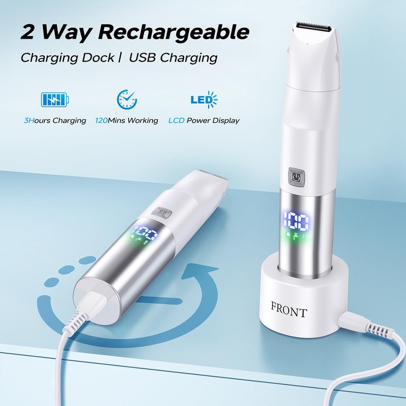 Bikini Trimmer for Women - 6 in 1 Electric Razors for Women, Cordless Rechargeable Electric Shaver, IPX7 Waterproof Wet Dry Lady Body Hair Remover for Face Nose Eyebrow Arm Leg Pubic Armpit