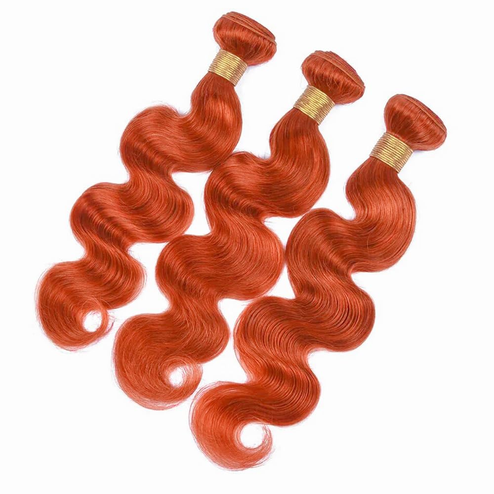 Ginger Body Wave Human Hair Bundles - 8A Brazilian Unprocessed Virgin Hair | 12 Inch, Color 350