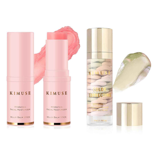 KIMUSE All-in-One Hydrating Multi Balm Stick & Color Correcting Facial Serum