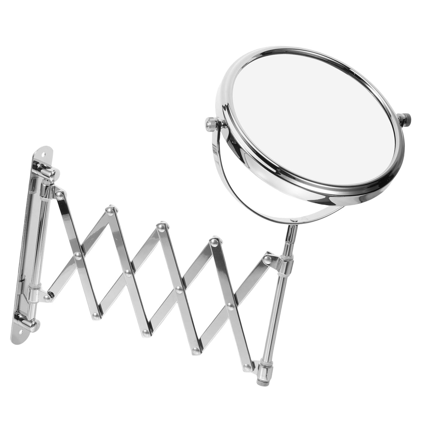 BESPORTBLE Wall Mount Makeup Mirror, 6-Inch Two-Sided Extension Mirror with 3X Magnification - Chrome Bathroom 360° Swivel