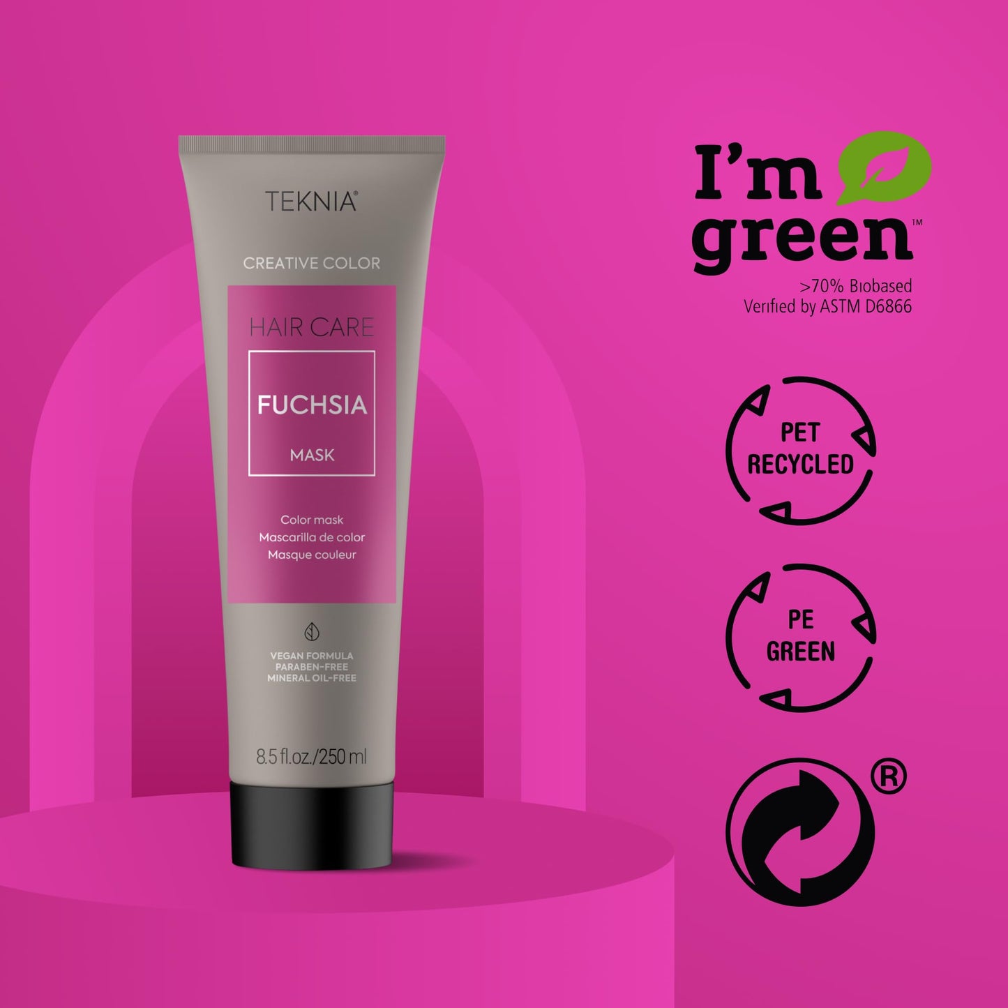 Lakmé Teknia Fuchsia Creative Color Hair Mask, Color Depositing Conditioner for Purple Hair, 8.5 Fl Oz