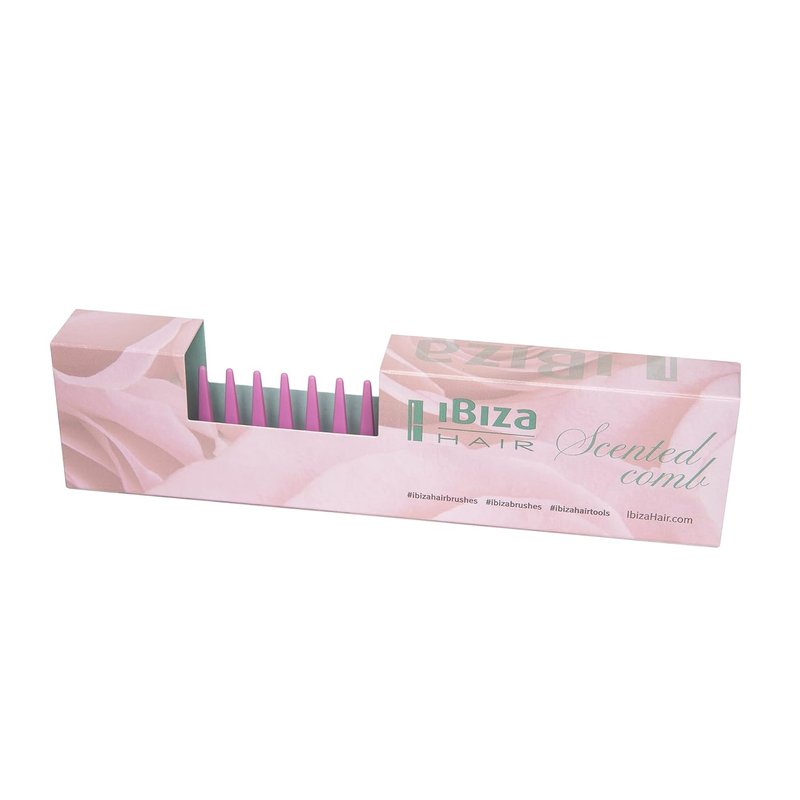 Ibiza Hair Detangling Comb - Professional-Grade Styling Tool for Straight & Curly Hair | Rose Scented, Wet or Dry Use