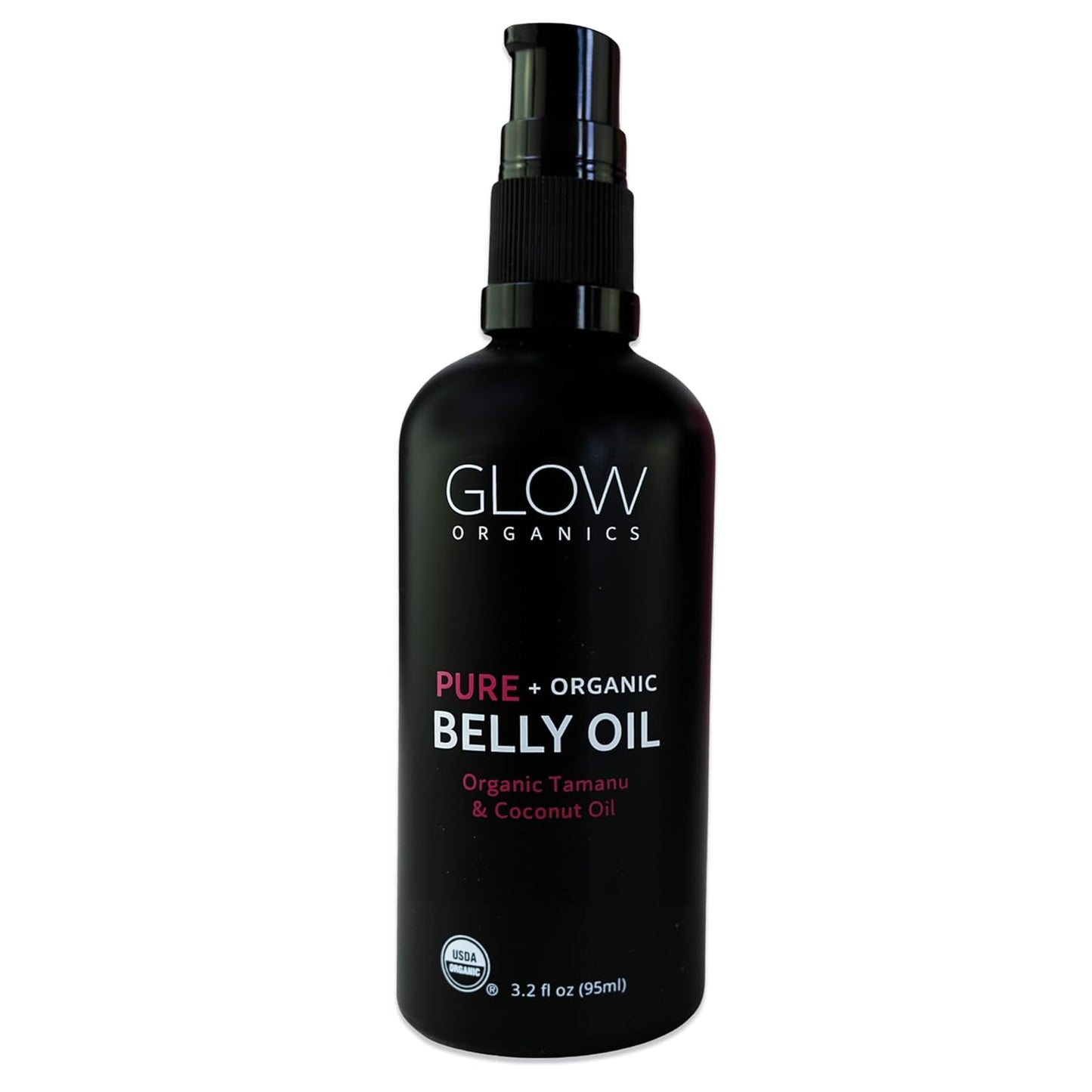 Glow Organics Belly Oil - Organic Pregnancy Skincare for Stretch Marks & Scars | Fast-Absorbing 95ml
