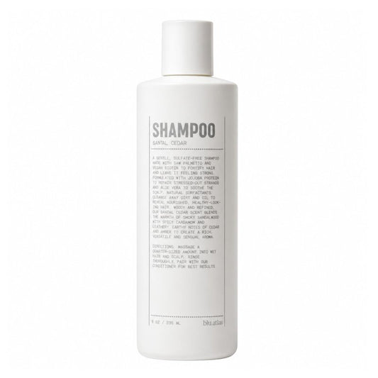 Blu Atlas Natural Shampoo for Men — Sulfate-Free for All Hair Types, 15 Ingredients, No Filler, Helps with Dandruff and Dry Scalp — Santal Cedar Scent, 8 oz