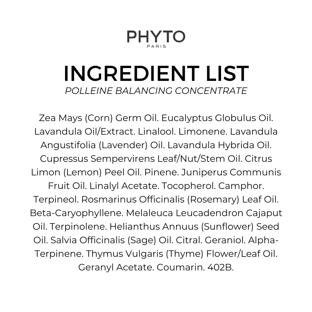 PHYTO POLLEINE Fortifying Balancing Concentrate – 100% Plant-Based Pre-Shampoo Scalp Treatment with 10 Essential Oils – Cleanses, Soothes & Revitalizes All Scalp Types – 1.01 fl oz