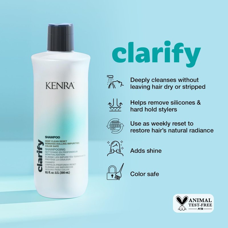 Kenra Clarify Shampoo - Deep Cleansing Formula | Color-Safe for Dull Hair & Product Build-Up Removal
