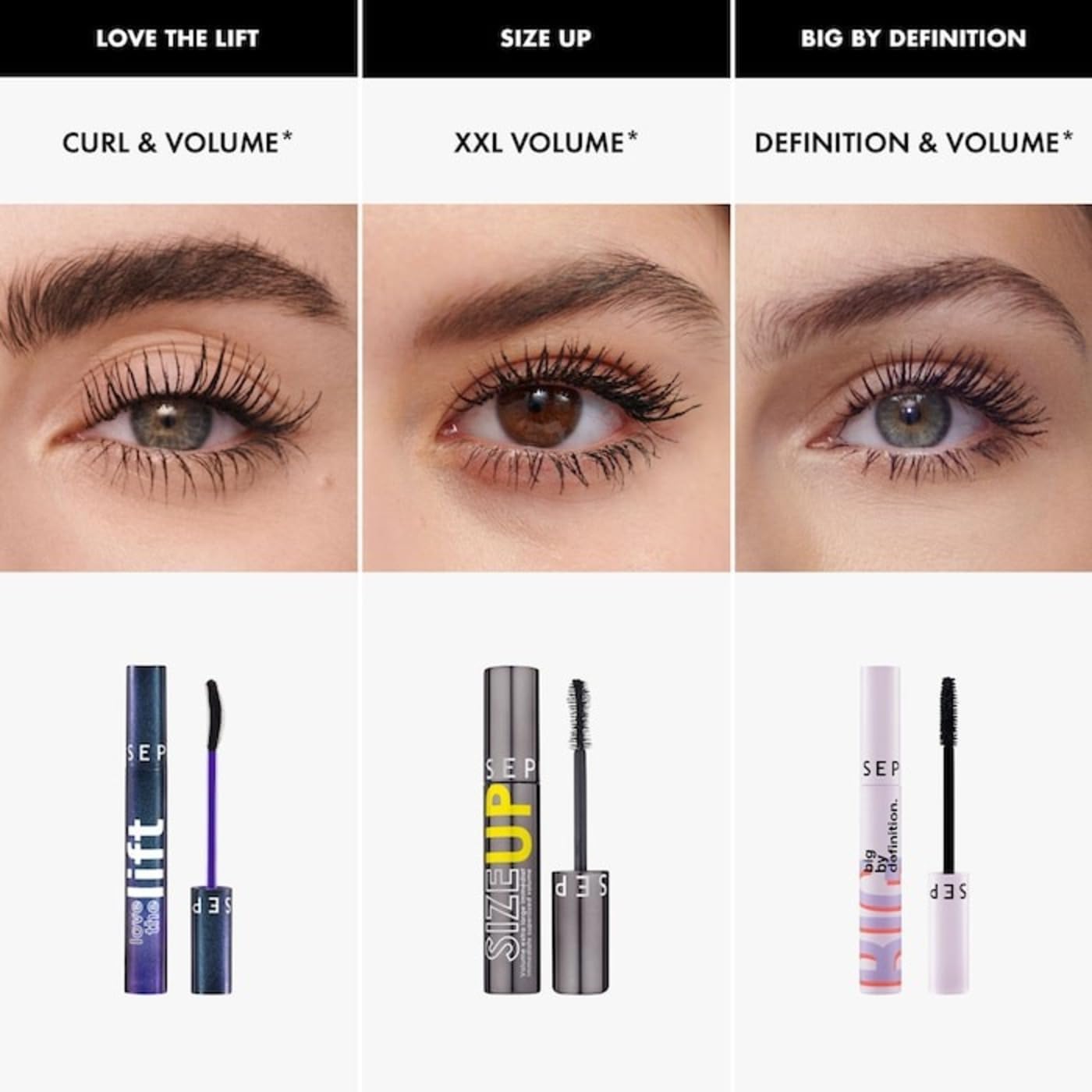Sephora Love The Lift Mini Curling and Volumizing Mascara - Ultra Black, 0.17 Ounce (Pack of 1)