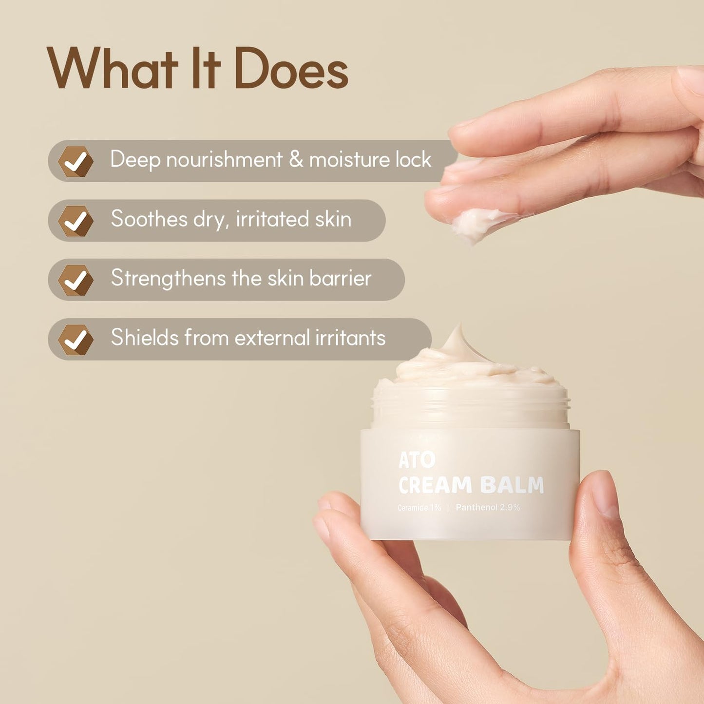 TAGA Vegan Ato Cream Balm 50 mL – Atopic & Sensitive Skin Repair Butter, Baby‑Safe, Fragrance‑Free, Paraben‑Free