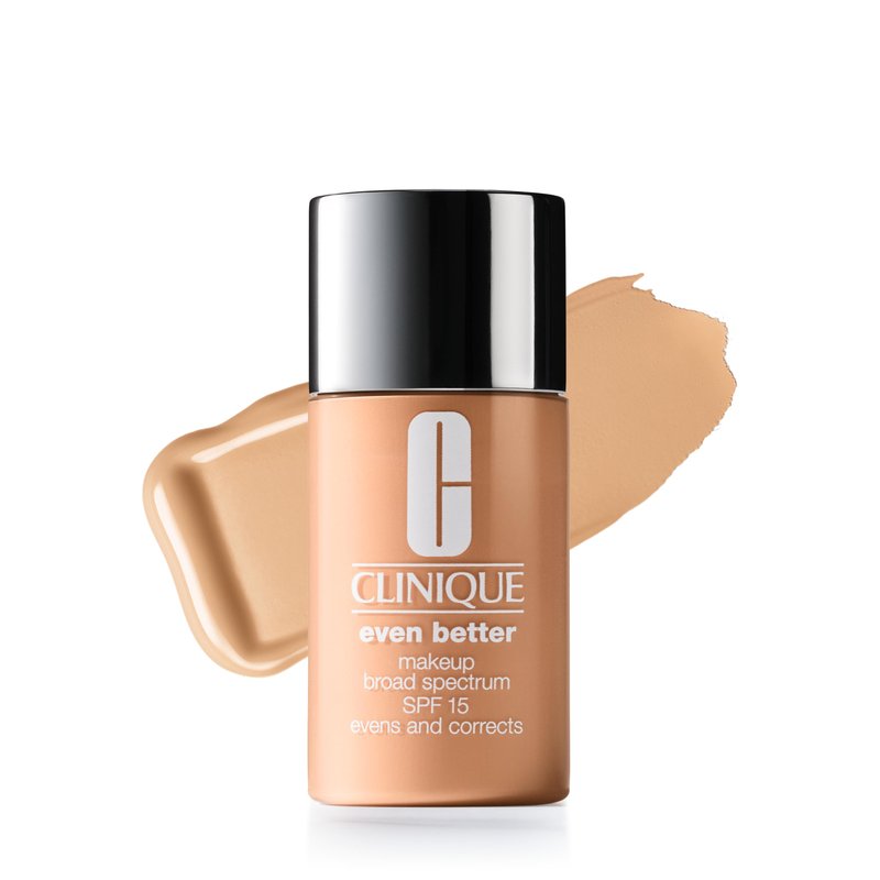 Clinique Even Better Makeup Liquid Foundation SPF 15 With Vitamin C For Dry + Oily Combination Skin Types | Medium Coverage + Natural Finish | Evens Skin Tone + Reduces Dark Spots, Cashew, 1 Fl Oz