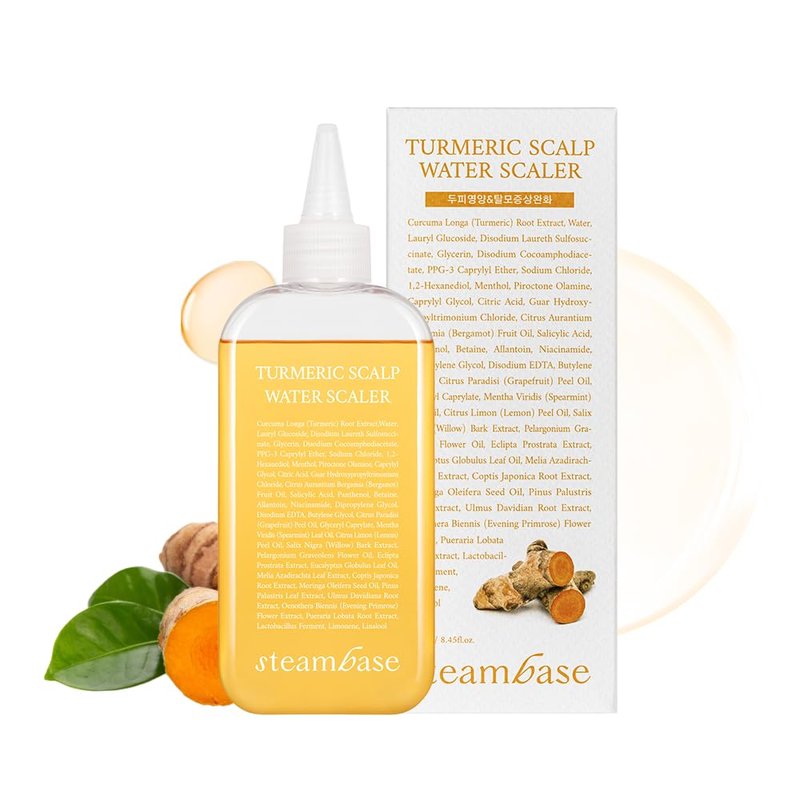 Turmeric Scalp Water Scaler - Exfoliator for Itchy Dry Scalp & Thinning Hair | Korean Hair Care, 8.45 fl oz