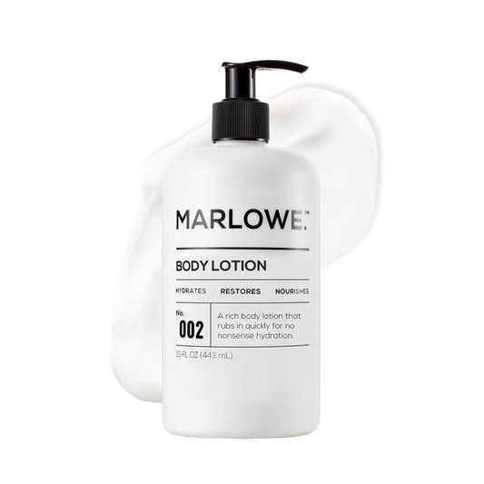 MARLOWE. Body Lotion for Men, 15 oz Pump, Hydrating & Nourishing Daily Moisturizer for Dry Skin, Non-Oily, Clean Vegan Formula with Aloe Vera & Amino Acids, Original Fresh Sage & Fir Scent