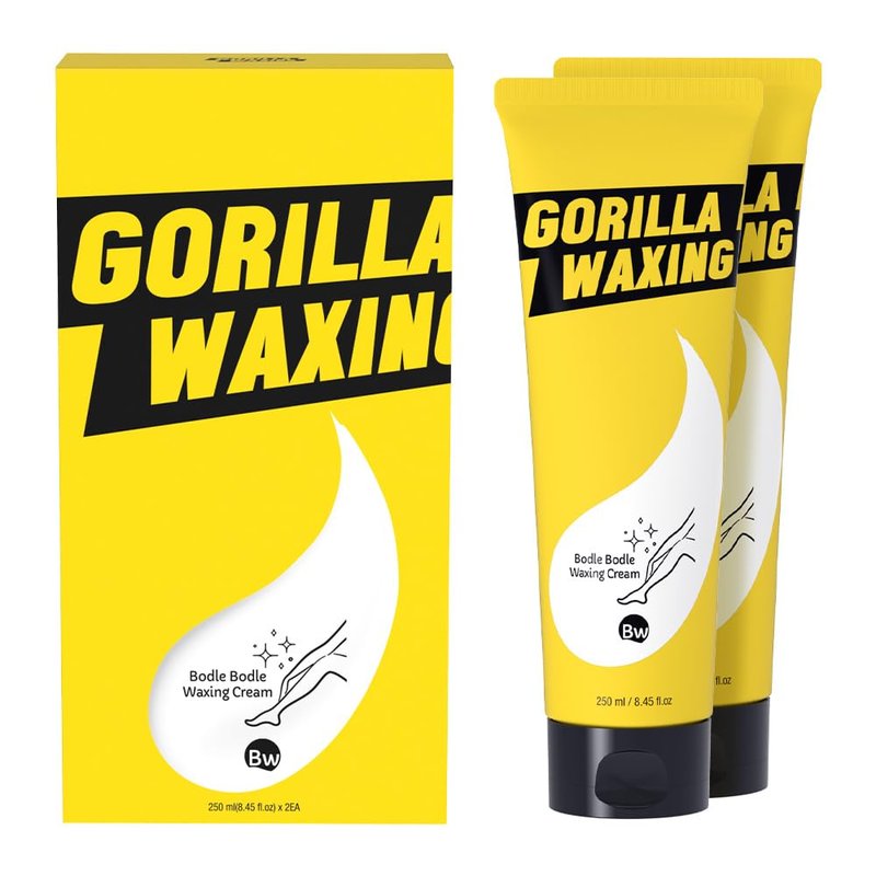 Gorilla Waxing Hair Removal Cream - Gentle Depilatory Cream with Shea Butter for Sensitive Skin | 2 x 8.45 fl oz