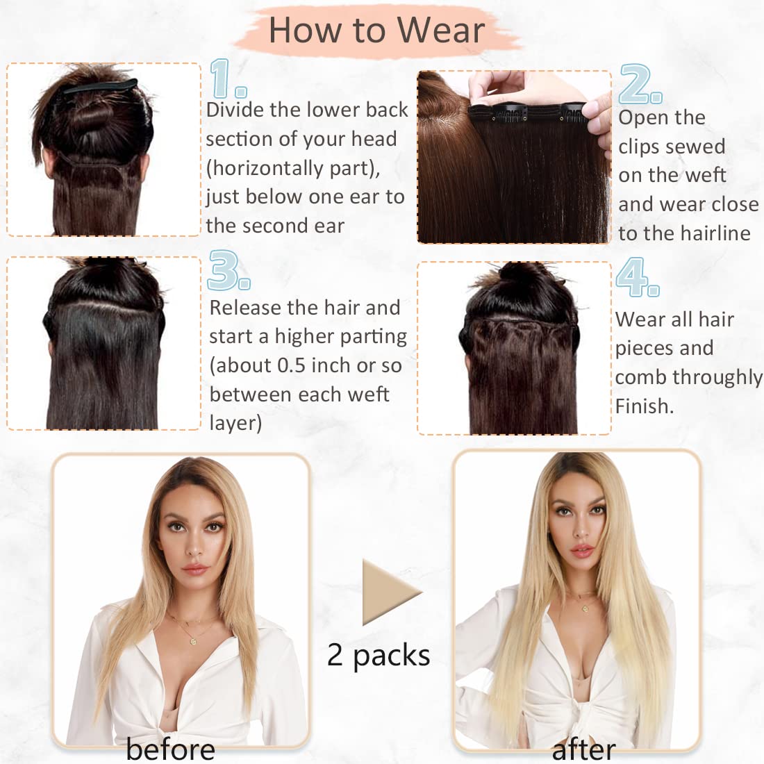 Clip in Hair Extensions Human Hair S-noilite Gray Human Hair Short Hair Clip in Extensions Full Head 8 Pieces/18 Clips 100% Real Human Hair Silky Straight 10"-65g Light Gray (#G1)