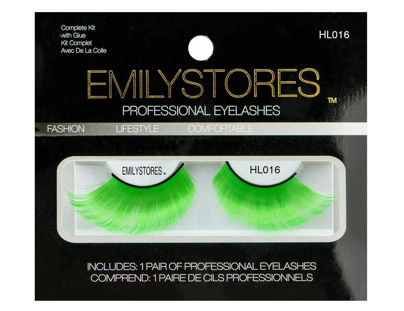 EMILYSTORES Dramatic Green False Eyelashes, Halloween Costume Shamrock Lashes 1 Pair for St. Patrick's Day (Green)