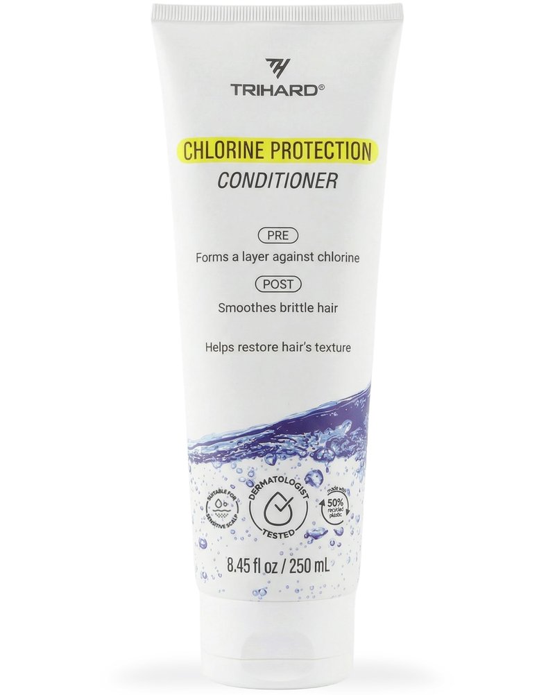 TRIHARD Chlorine Defense Swim Conditioner, Protect and Hydrate Hair from Pool and Ocean, Chlorine and Saltwater Pre and Post Swim Hair Protection, Hydrating Conditioner for Swimmers