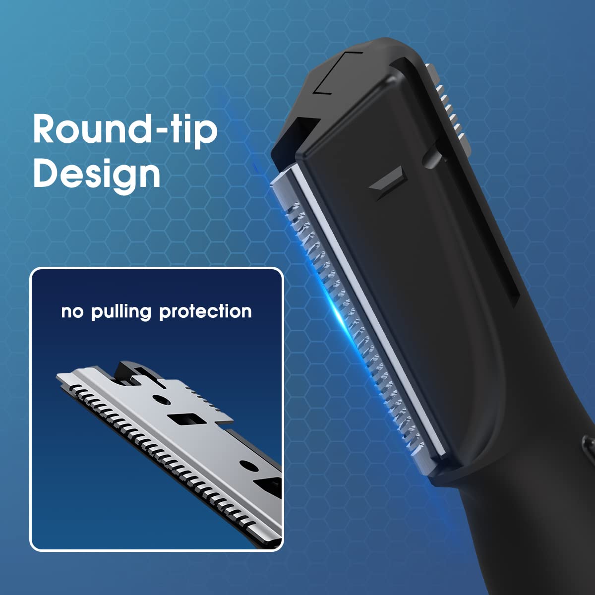 Funstant Upgraded Eyebrow Trimmer for Men, Precision Detailer Battery-Operated Eyebrow Razor and Shaper, Electric Facial Hair Trimmer with Comb, Dual-Blade Grooming Tool, No Pulling Sensation