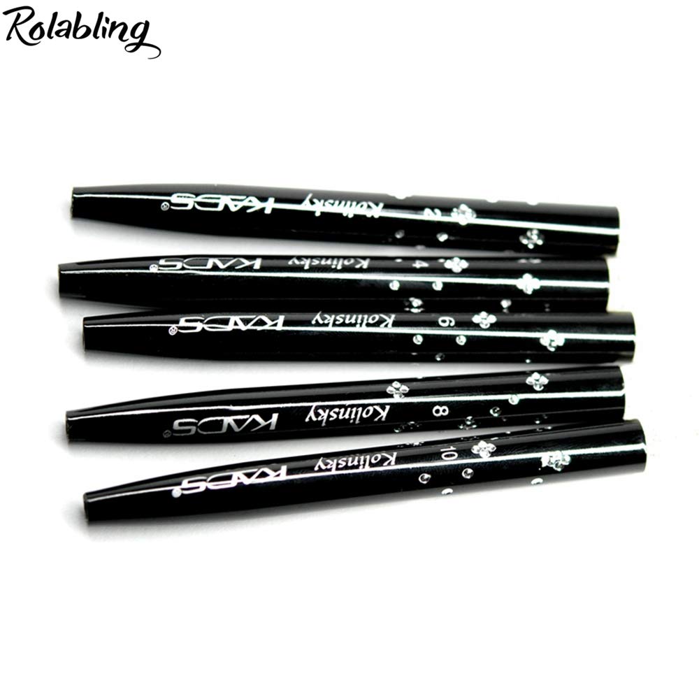 Rolabling 5Pcs Kolinsky Acrylic Nail Brush Nail Painting Pen Brushes Set