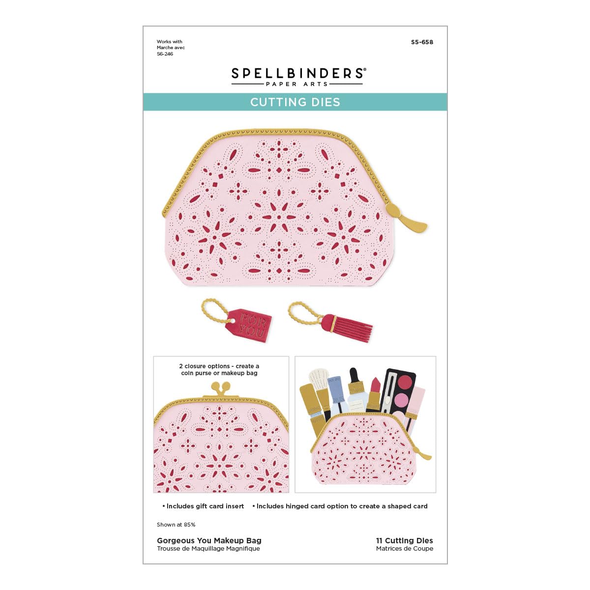 Spellbinders S5-658 Gorgeous You Makeup Bag Etched Dies from The Gorgeous You Collection