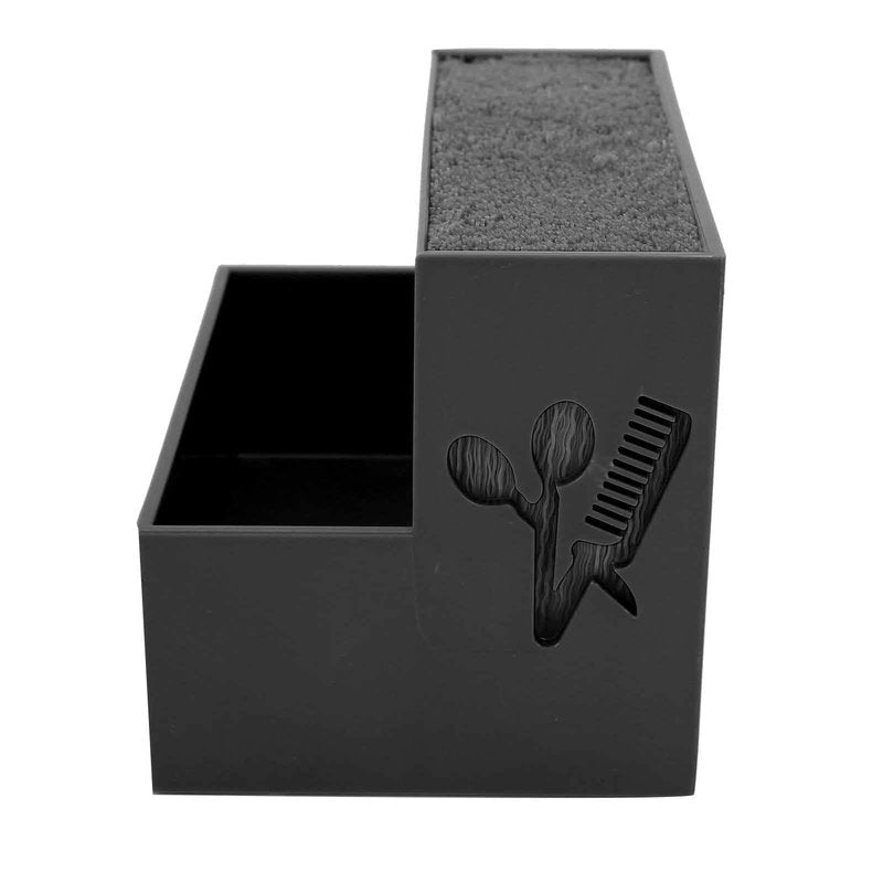 Tomotato Professional Salon Shear Holder Rack, Salon Hairdressing Combs Clips Box Scissors Storage Box Organizer Case Barber Accessories, for Hair Stylist Office Home(Black)