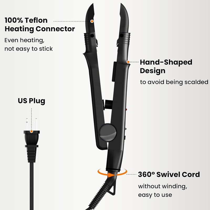 Professional Hair Extension Tools - Ktip Fusion Heat Iron Connector Kit | Adjustable Temperature Wand
