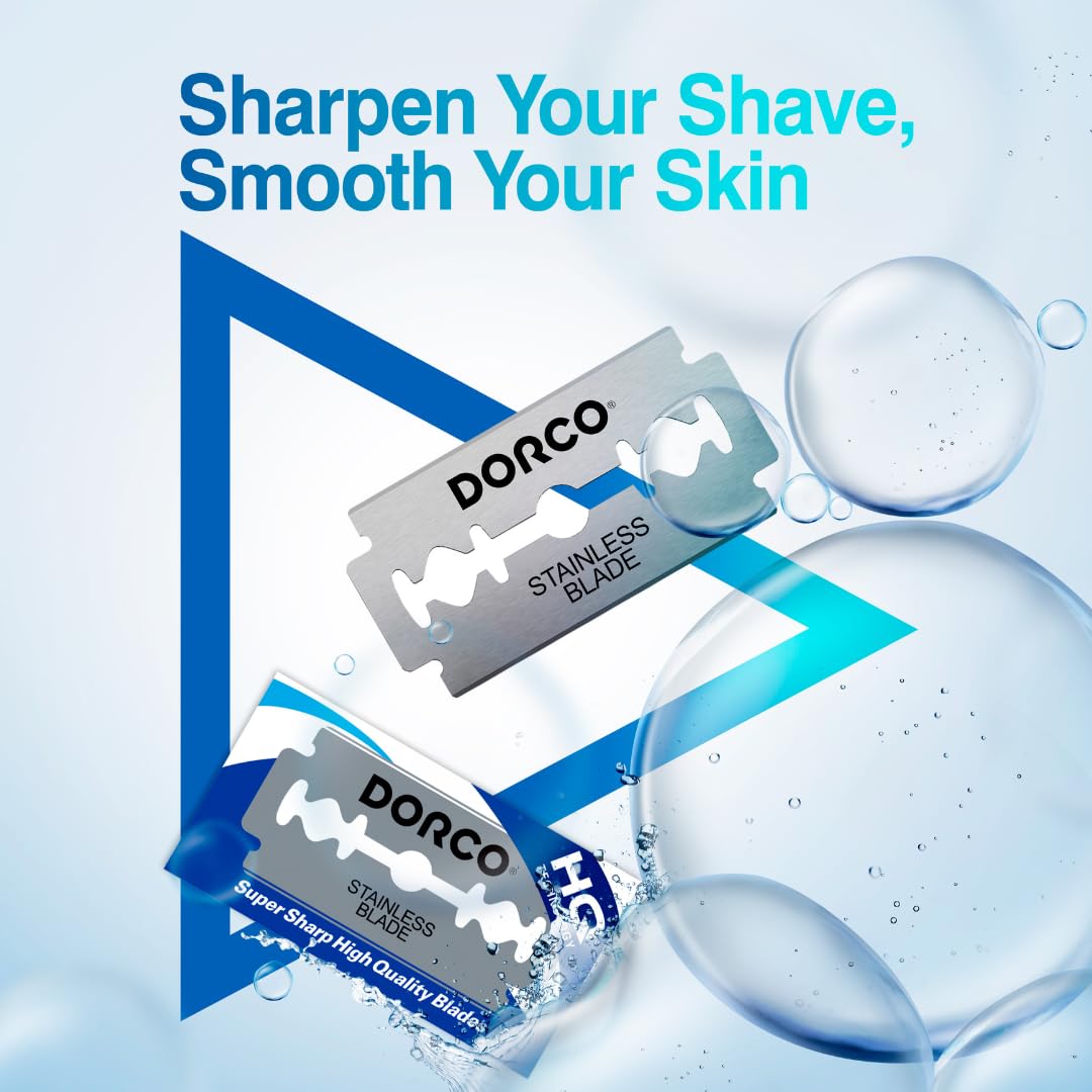 Dorco ST300 Platinum Double Edge Razor Blades - 500 Count Premium Stainless Steel for Smooth Shaving
