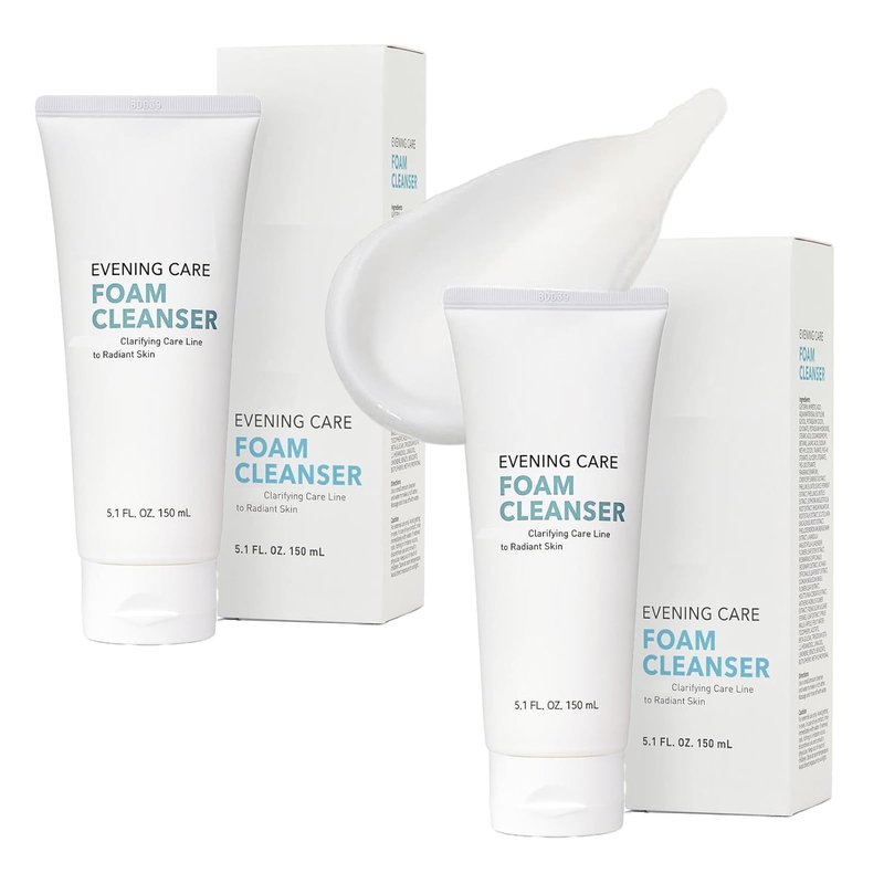 Gentle Daily Face Wash for Deep Cleansing and Refreshing Skin For a.t.o.m.y Evening Care Foam Cleanser (150ml x 2 packs)