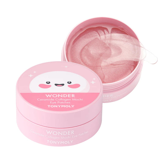 TONYMOLY Wonder Ceramide Collagen Mochi Hydrogel Under Eye Patches – Hydrating Eye Gels for Dark Circles, Puffiness & Fine Lines, 30 Pairs (84g)