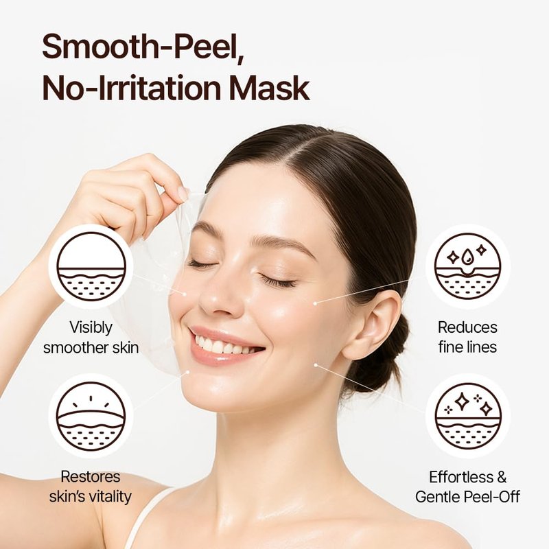 FARMSTAY Ginseng Collagen Wrapping Mask for Glass Skin - Hydrating Peel Off Face Mask with Real Ginseng Extract, Night Facial Skincare for Glowing & Radiance, Includes Application Brush, 5.07 fl oz