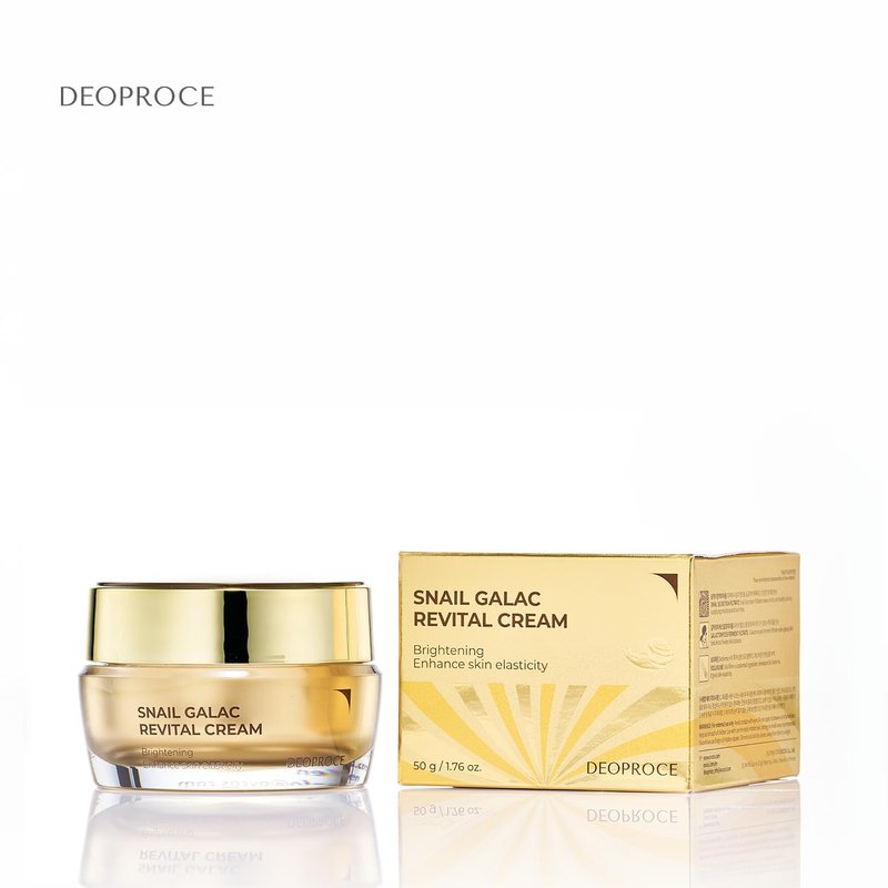 Deoproce Premium Snail Galac Revital Cream 1.76 oz - Snail Secretion Filtrate Korean Skin Care w/Galactomyces Ferment Filtrate, Volufiline, Anti wrinkle, Deep moisturizing Korean Daily Cream