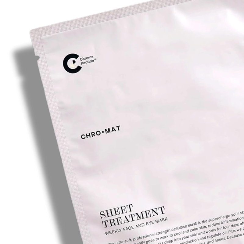 CHROMAT Sheet Treatment – 4 Pack Sheet Mask – Face & Eye Mask with Chroma Peptide, Fucoreverse, Tens’Up & Lyocell - Hydrating & Smoothing