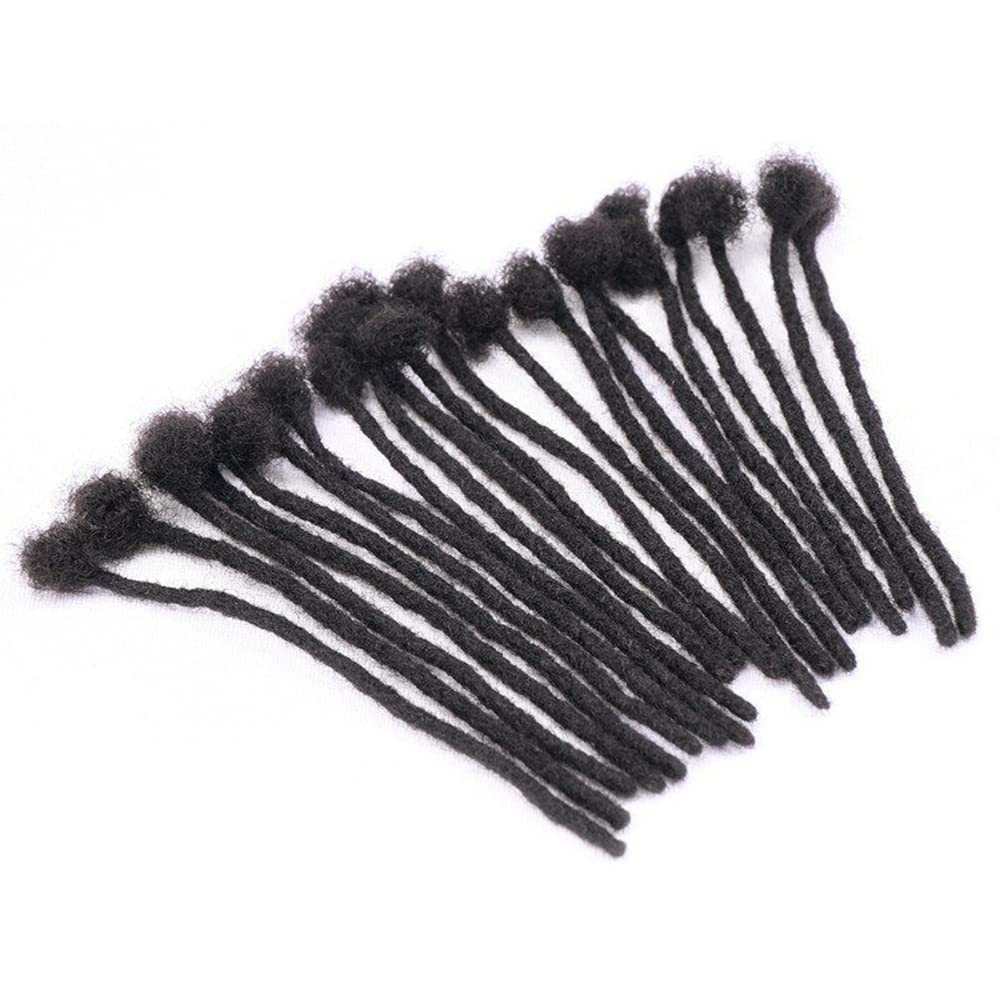 100% Human Hair Dreadlock Extensions - 10 Inch, 30 Strands, Natural Black | Handmade, Dyeable & Bleachable