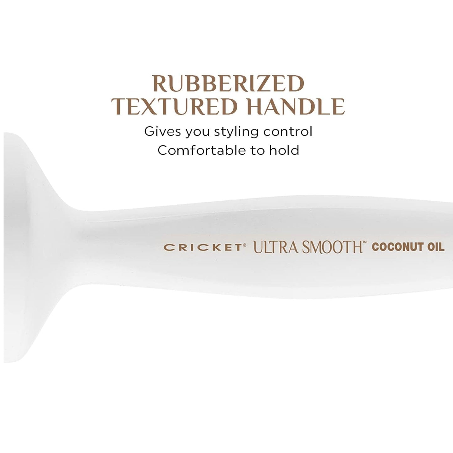 Cricket Ultra Smooth Coconut Thermal Hair Brush – 2.5” Ceramic Barrel, Coconut Oil and Keratin-Infused, Anti-Static Heat-Resistant Bristles, Textured Handle for Styling All Hair Types
