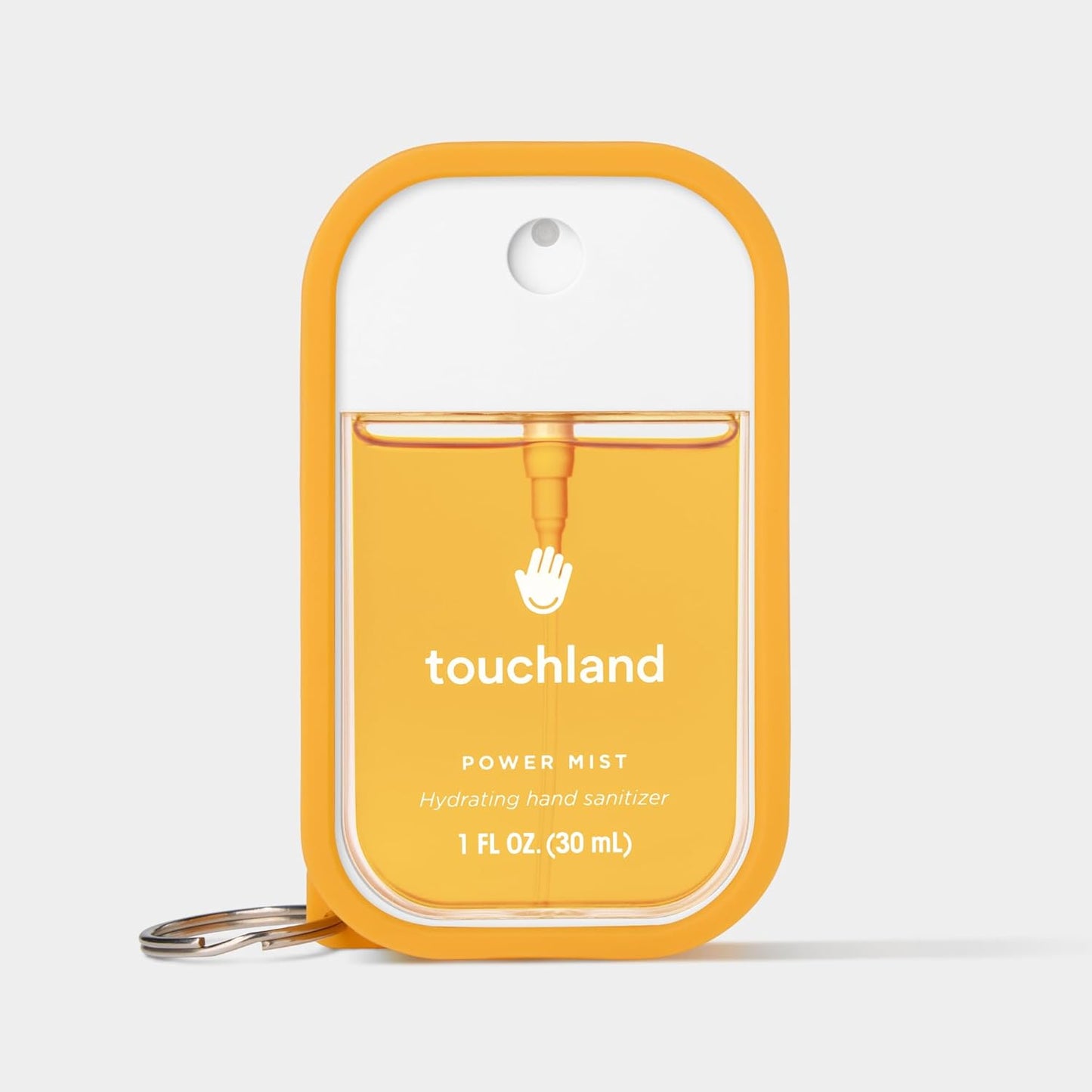 Touchland Hand Sanitizer Mist Case 1FL. OZ., Protective and Stylish Hand Sanitizer Spray Accessory, Silicone Case with Keyring, Icy White