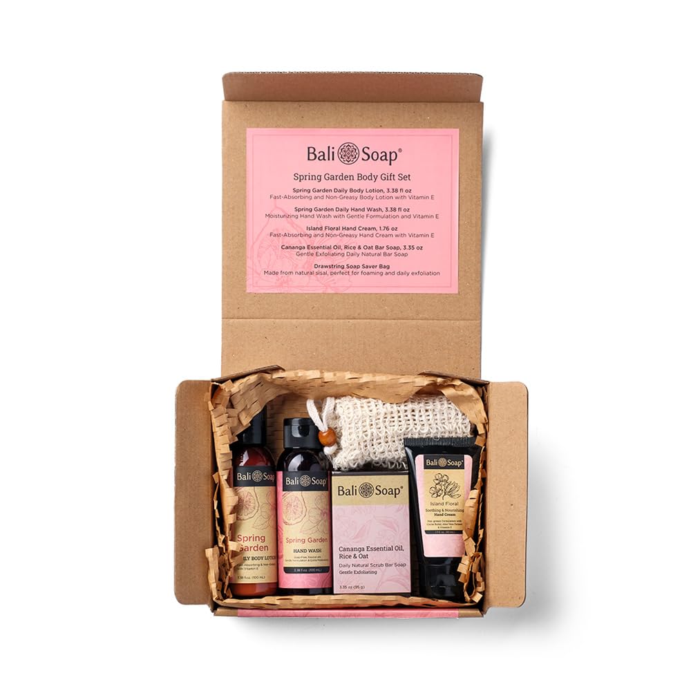Bali Soap Spring Garden Gift Set, 5-Piece, Travel Size