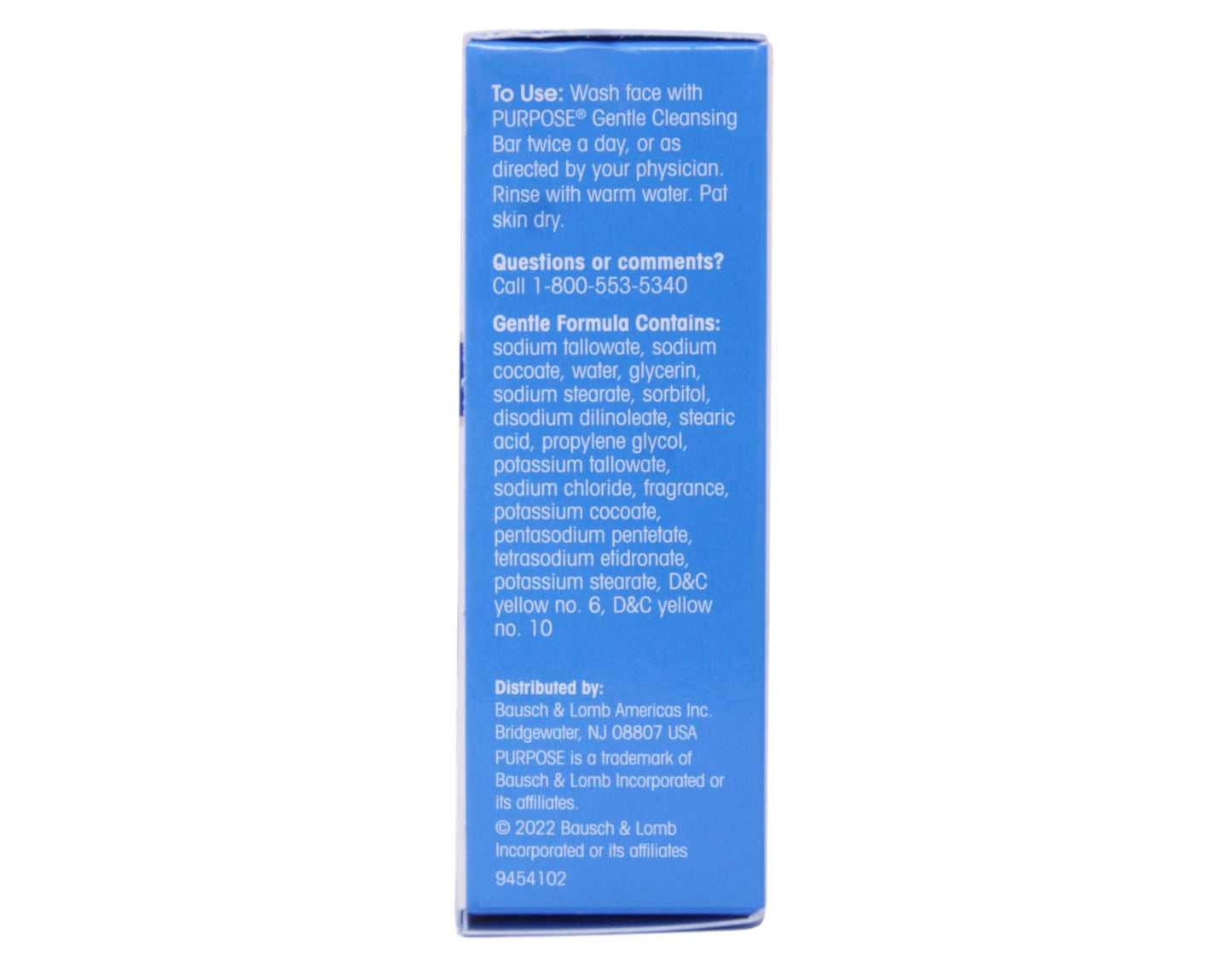 PURPOSE Gentle Cleansing Bar, Gentle As Water, All Skin Types, For Sensitive & Dry Skin, Oil-free, Hypoallergenic, Sulfate-Free, 3.6 oz Bar (6 Pack)
