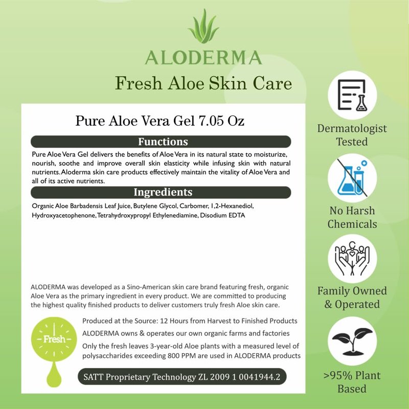 Aloe Vera Gel - 96% Pure Organic Aloe for Skin, Scalp & Hair | Soothing Hydrating Moisturizer, 7oz, 3-Pack